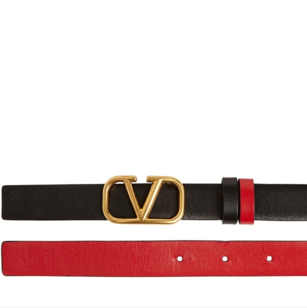 ☆NWT☆ Valentino Garavani 2cm V Logo Signature leather belt 90 CM - Picture 3 of 4
